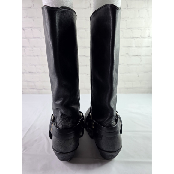 Golden Goose GGDB Black Leather Biker Harness Boots Women's Size 8 - Picture 4 of 10